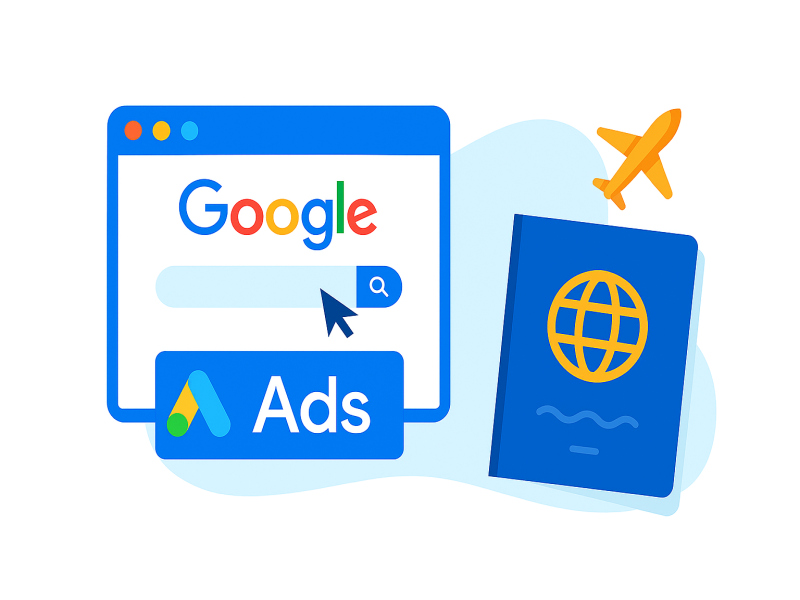 ساختار بهینه‌سازی تبلیغات گوگل ادز برای شرکت مهاجرتی 